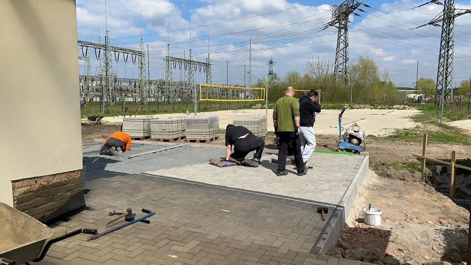 Fertig gepflasterte Terrasse